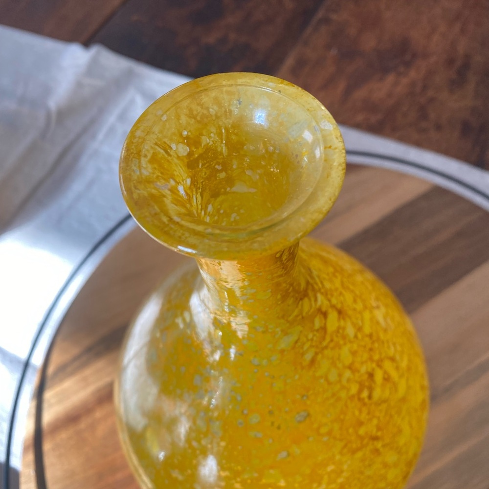 Pier One teardrop yellow glass vase - Picture 3 of 3